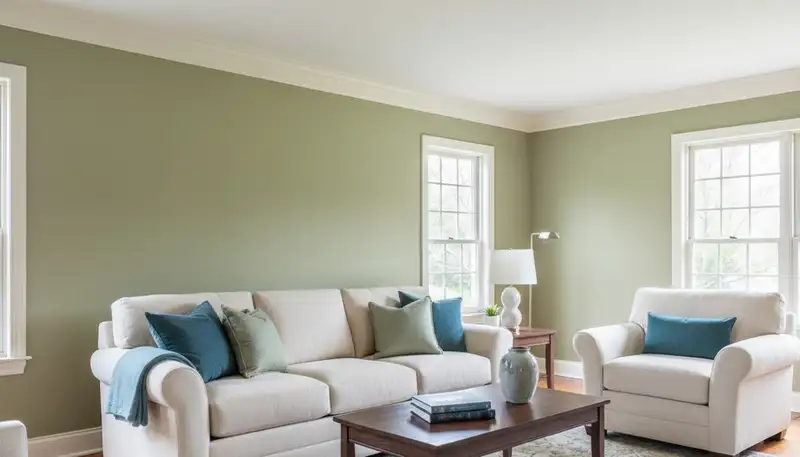 Freshly painted living room with smooth finishes by expert interior painters in Harrisburg, PA