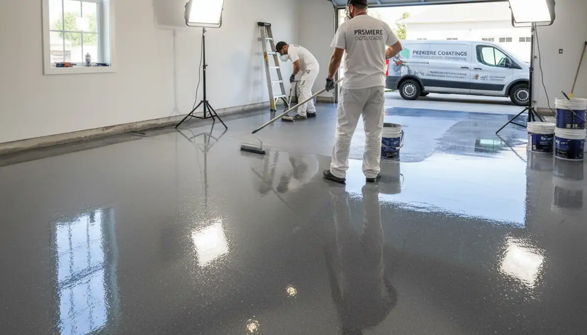 Professional epoxy garage floor coating in Harrisburg, PA by local house-painting experts