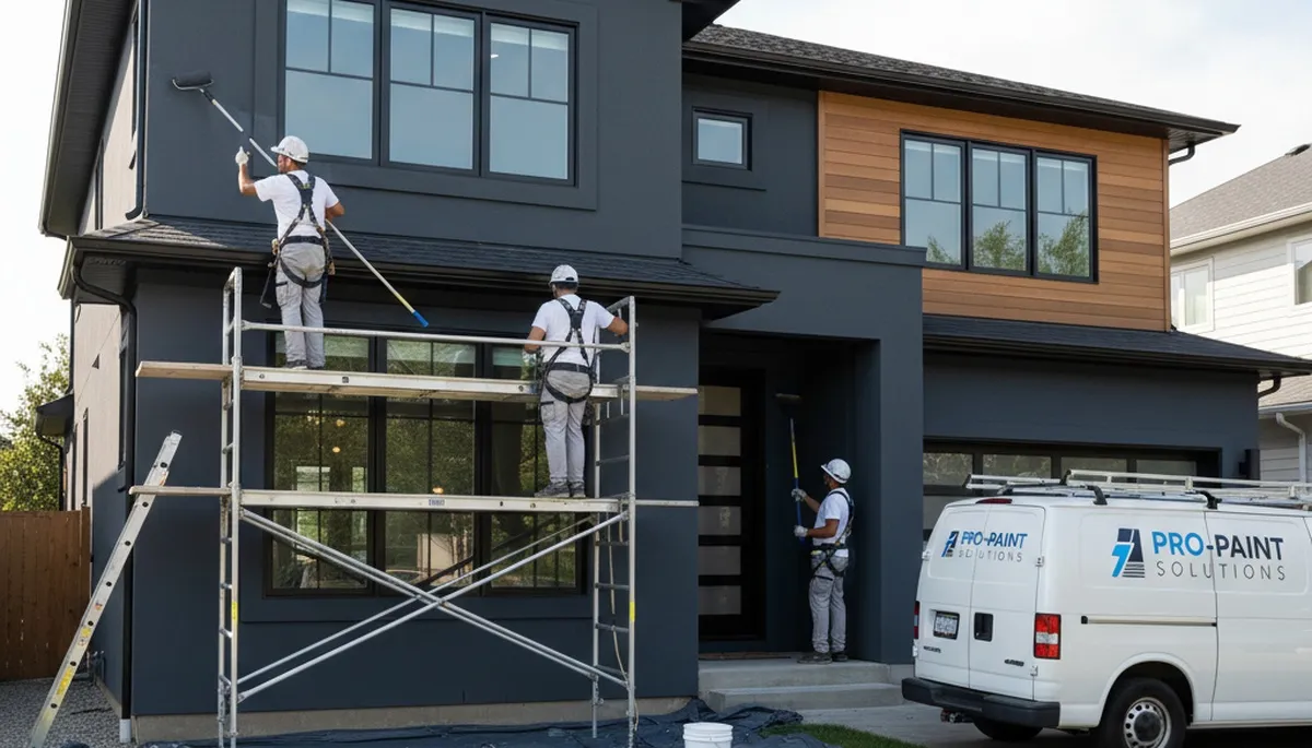 Professional exterior house painters in Harrisburg, PA applying durable weather-resistant coatings