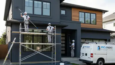 Professional exterior house painters in Harrisburg, PA applying durable weather-resistant coatings