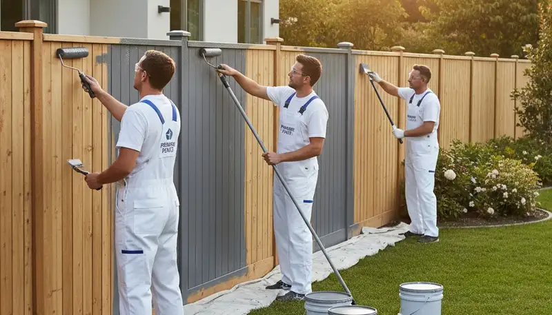 Professional fence painting in Harrisburg PA by local house painters using weather-resistant coatings