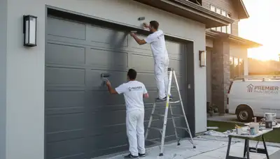 Professional garage door painting in Harrisburg PA adding lasting curb appeal to a residential home
