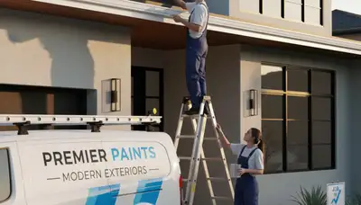 Professional gutter painting on residential home in Harrisburg, PA by expert local painters