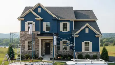 House painting service in Harrisburg, PA, by professional painters for residential exterior projects