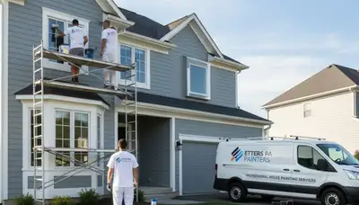 Professional house painters improving home exterior finish in Harrisburg, PA