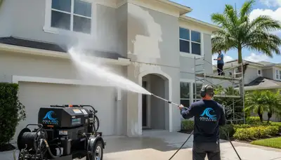Professional pressure cleaning of home exterior siding in Harrisburg, PA by local painting experts