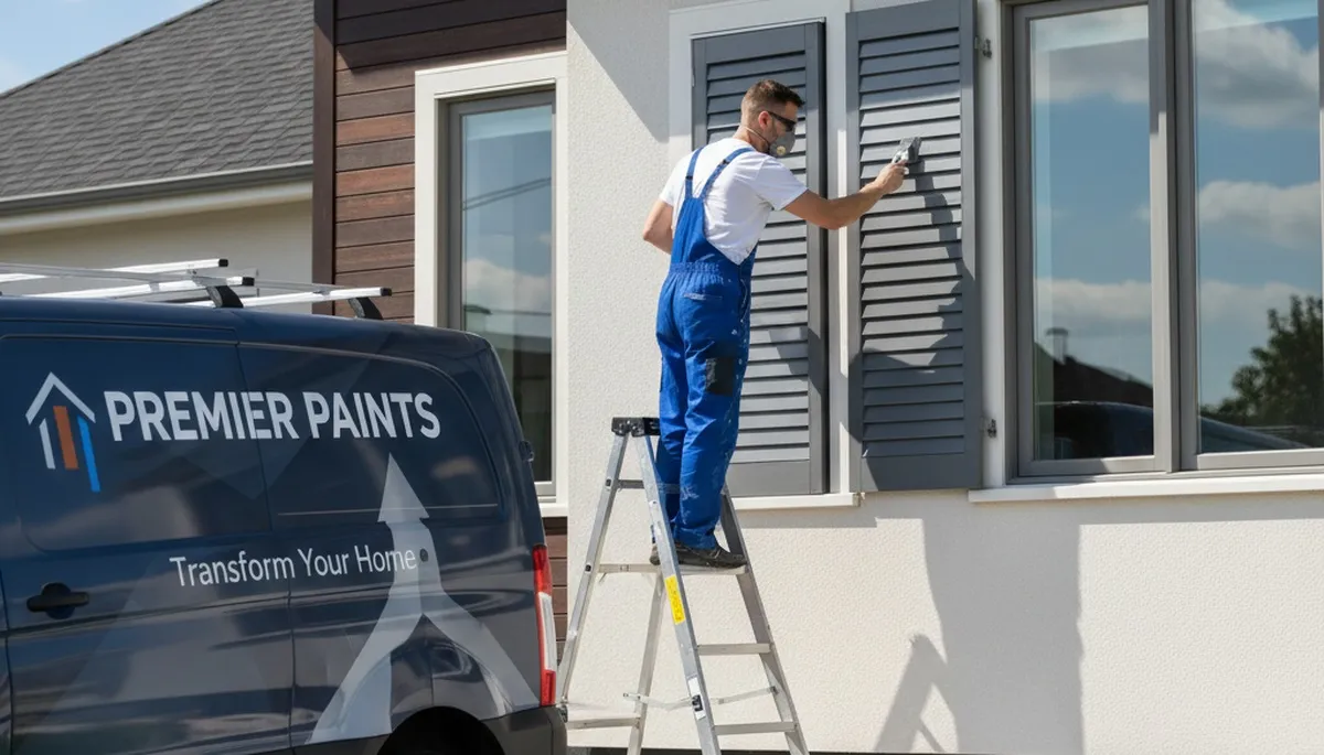 Professional shutter painting and refinishing on a Harrisburg, PA home exterior by expert painters