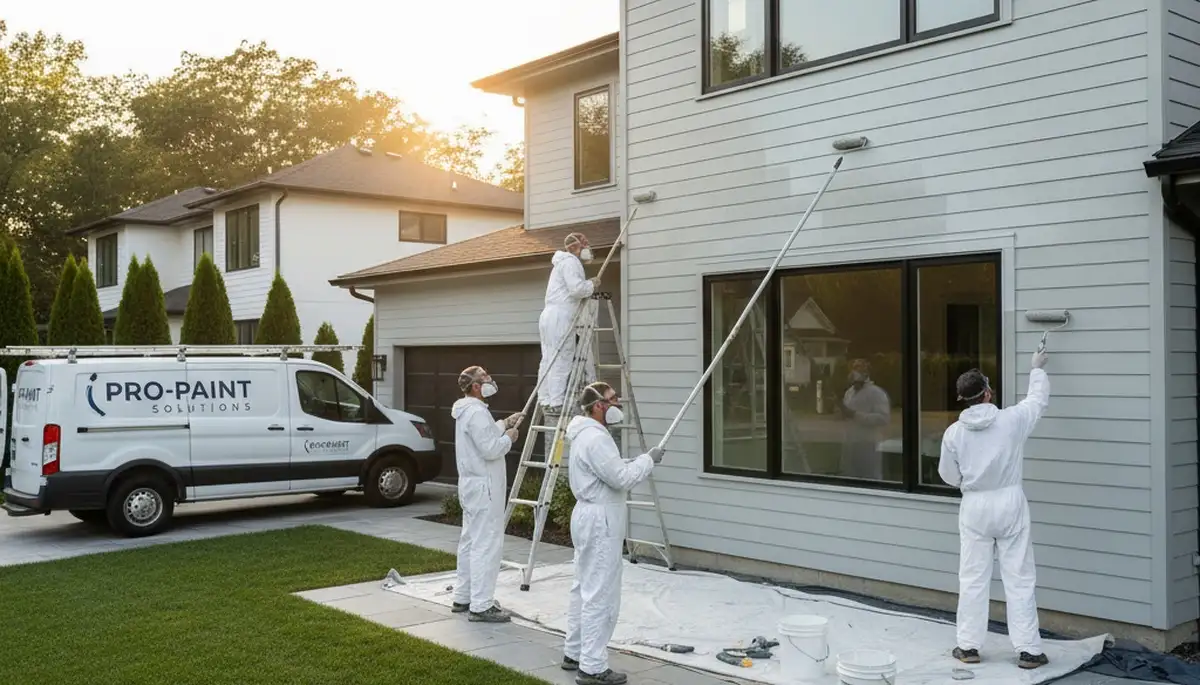 Professional siding painting on Harrisburg PA home by expert exterior painters