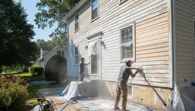 Professional surface prep for exterior house painting in Harrisburg, PA ensures durable, lasting finish
