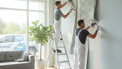 Professional wallpaper removal service in Harrisburg, PA preparing walls for fresh interior painting