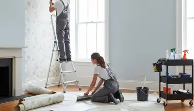 Professional wallpaper removal and wall prep by house painters in Harrisburg, PA
