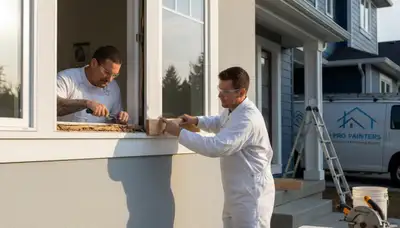 Professional wood rot repair on home siding by house painters in Harrisburg, PA