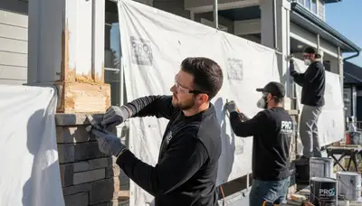 Professional wood rot repair on home siding by Harrisburg, PA house painters